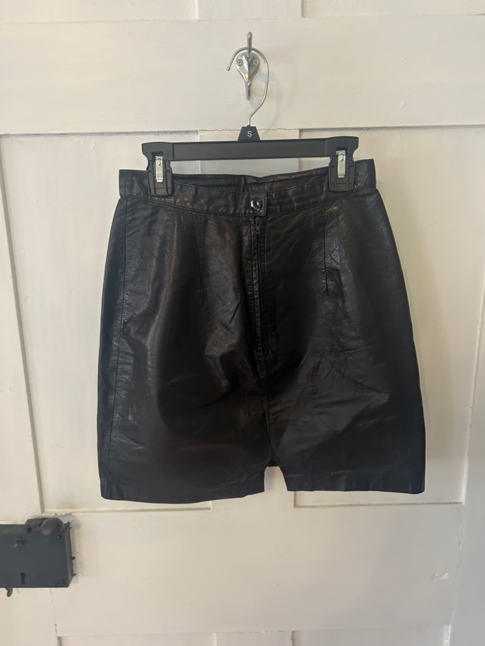 Vintage Black Leather Skirt